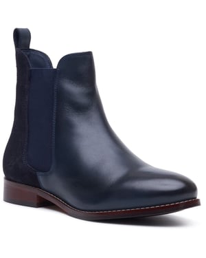 Hush Puppies Colette Leder Damen Marineblau Weite Chelsea-Stiefel