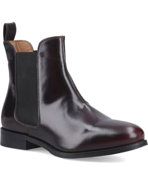 Hush Puppies Colette Leder Damen Bordeaux Weite Passform Flache Chelsea-Stiefel