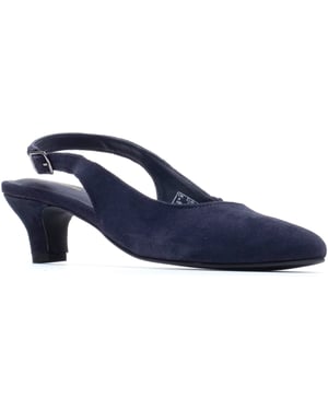 Hush Puppies Nahla Schnalle Kitten Heel Leder Damen Navy Runde Slingback Schuhe
