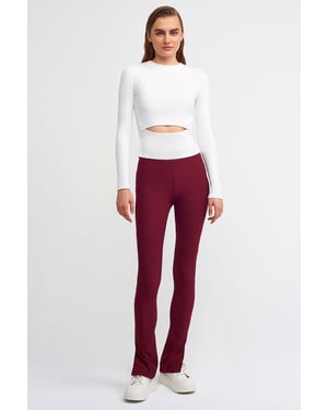 Hochtaillierte Flared Leggings mit Schlitz