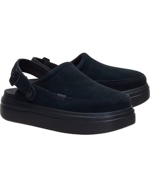 HEYDUDE Austin Lift Wildleder Damenschuhe Schwarz/Schwarz Clogs