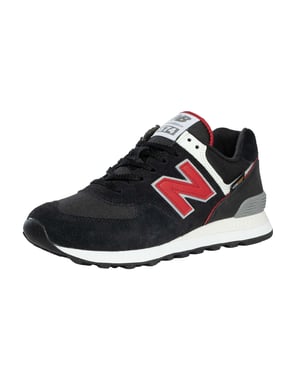 New Balance 574 Wildleder Trainer, Schwarz