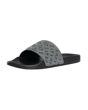 EA7 Schieberegler Mit Logo-Muster, Schwarz