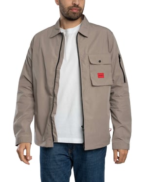 HUGO Emmond Zip Overshirt, Braun