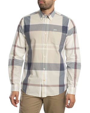 Barbour Harris Tailliertes Tartanhemd, Grau