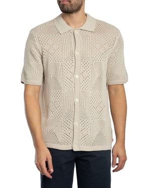 Levi's Kurzarm-Strickhemd „Camp“, Schwarz