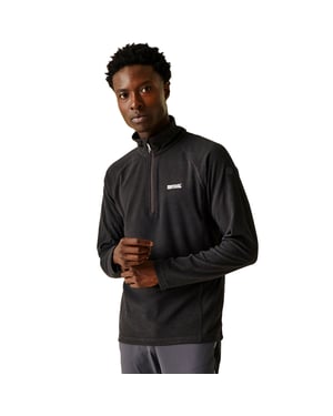 Regatta Montes Leichtes Mini-Streifen-Sweatshirt Mit Halbem Reißverschluss, Schwarz