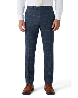 Herren-Tweedhose in Marineblau mit Fischgrätmuster - Harris