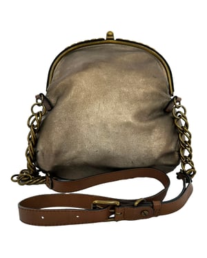 Marni Vintage Abendclutch aus goldfarbenem Metallic-Leder