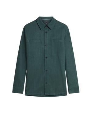 Ted Baker Shaww Delave Leinenhemd, Dunkelgrün