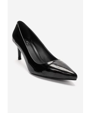 Clyde Leder Stiletto Spitzer Zehn Pumps