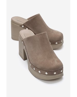Bellune Leder-Sandale mit Blockabsatz und Plateausohle