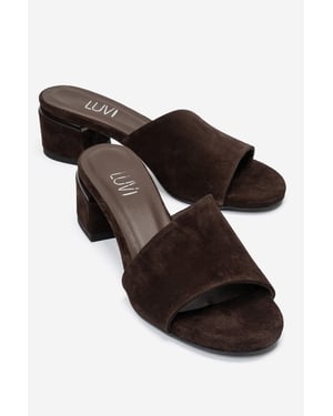 Delavie Leder-Sandale mit Blockabsatz