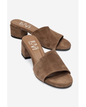 Delavie Leder-Sandale mit Blockabsatz