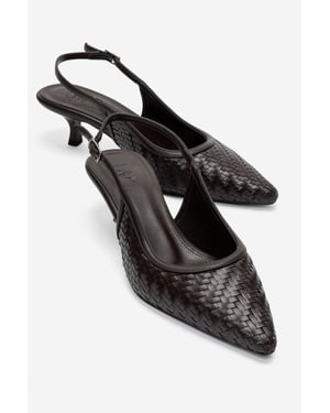 Alvessia Kitten Heel Slingback Pumps