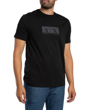 Armani Exchange Schlankes Grafik T-Shirt, Schwarz