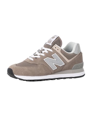New Balance 574 Klassische Wildleder-Sneaker, Grau