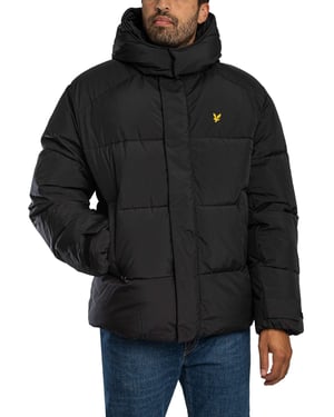 Lyle & Scott Kapuzenpufferjacke, Schwarz