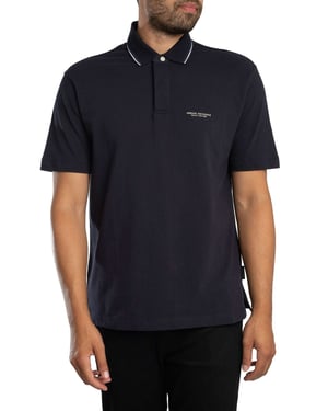 Armani Exchange Logo-Polo-Shirt, Blau