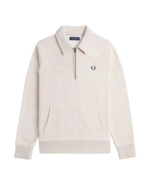 Fred Perry Pullover Mit Halbem Reißverschluss, Farbe Porridge Marl