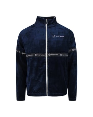 Sergio Tachini Marineblaue Samt-trainingsjacke
