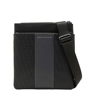 Armani Exchange Umhängetasche Mit Strukturierter Logo-Oberfläche, Schwarz