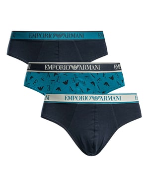 Emporio Armani 3 Pack Cotton Stretch Slip, Blau