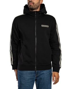 EA7 Hoodie Mit Reißverschluss Und Box-Logo, Schwarz