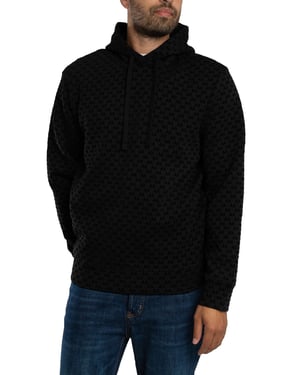 Armani Exchange Pullover-Hoodie Mit Logomuster, Schwarz