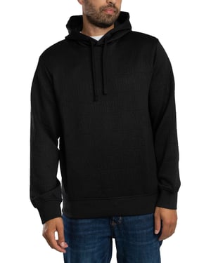 Armani Exchange Pullover-Hoodie Mit Markenmuster, Schwarz