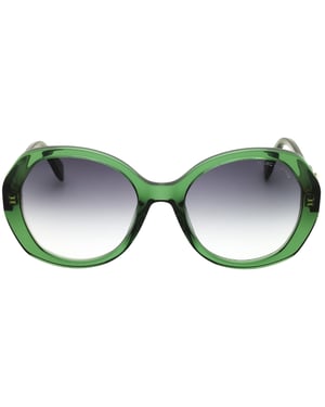 Marc Jacobs Sonnenbrille Mit Grünem Rahmen Und Grau-azurblauem Design