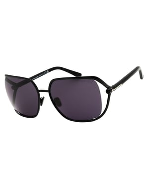 Tom Ford Sonnenbrille Mit Glänzend Schwarzem Rahmen Und Rauchfarbenem Design
