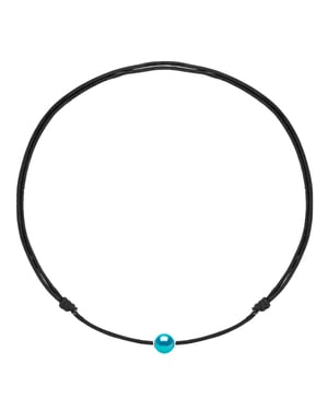 Halskette Echte Süßwasser-Zuchtperle rund 10-11 mm DUNKELBLAU — 925er Silber — 50 cm — Herren