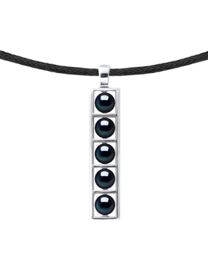 Halskette Echte Süßwasserperlen Button 5-6 mm — 925er Silber rhodiniert — 50 cm — Herren