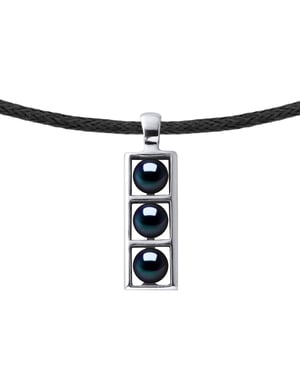 Halskette Echte Süßwasserperlen Button 5-6 mm — 925er Silber rhodiniert — 50 cm — Herren