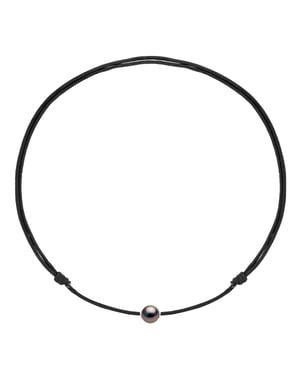 Halskette Echte Tahiti-Zuchtperle rund 10-11 mm — 925er Silber — 50 cm — Herren