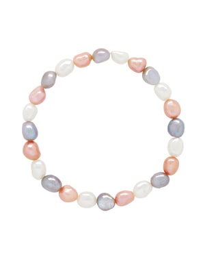 Armband Echte Süßwasser-Zuchtperlen barock 6-7 mm — 925er Silber — 18 cm