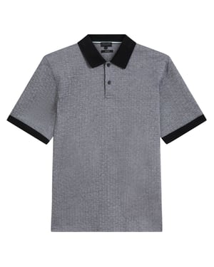 Ted Baker Auguso Regular Tonal Jacquard Navy Poloshirt