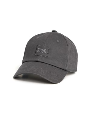 Baseballkappe dunkelgrau mit sechs Paneelen und Polo Club Logo