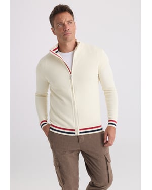 Strickjacke Strickjacke Mit Durchgehendem Reißverschluss