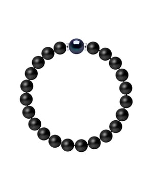 Armband Echte Süßwasser-Zuchtperle rund 9-10 mm — 925er Silber — 19 cm — Herren