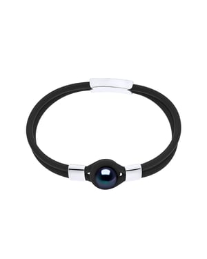 Armband Echte Süßwasser-Zuchtperle 9-10 mm — 925er Silber — 21 cm — Herren