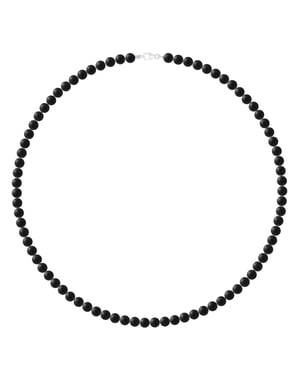 Halskette SCHWARZER ACHAT — 925er Silber — 55 cm — Herren