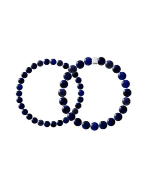 Set aus 2 Armbändern FALKENAUGE — 925er Silber rhodiniert — 22 cm — Herren