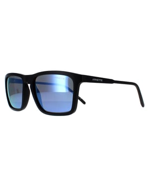 Arnette Rectangle Unisex Matte Schwarz Dunkel Grau Spiegel Wasser Polarisiert AN4283 Shyguy