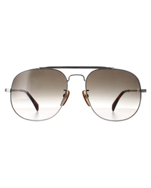 David Beckham Aviator Herren Palladium Silber Grün Verlauf DB7004/S