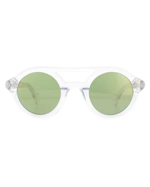 Moncler Runde Unisex Kristallgrüne Spiegelsonnenbrille