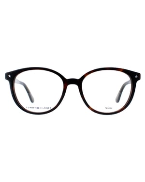 Tommy Hilfiger Runde Damen Dunkle Havanna Brille