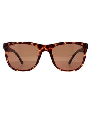 Police Rectangle Mens Matte Dark Havana Brown SPL357 Blackbird Light 2