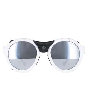 Moncler Runde Unisex weiß schwarz Leder grau Silber Spiegel ML0046